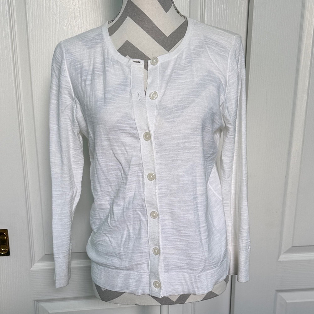 Loft Women's White Button-Up Cardigan